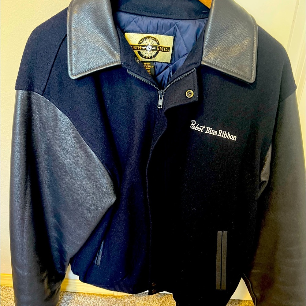 Men’s Leather Pabst Blue Ribbon Coat